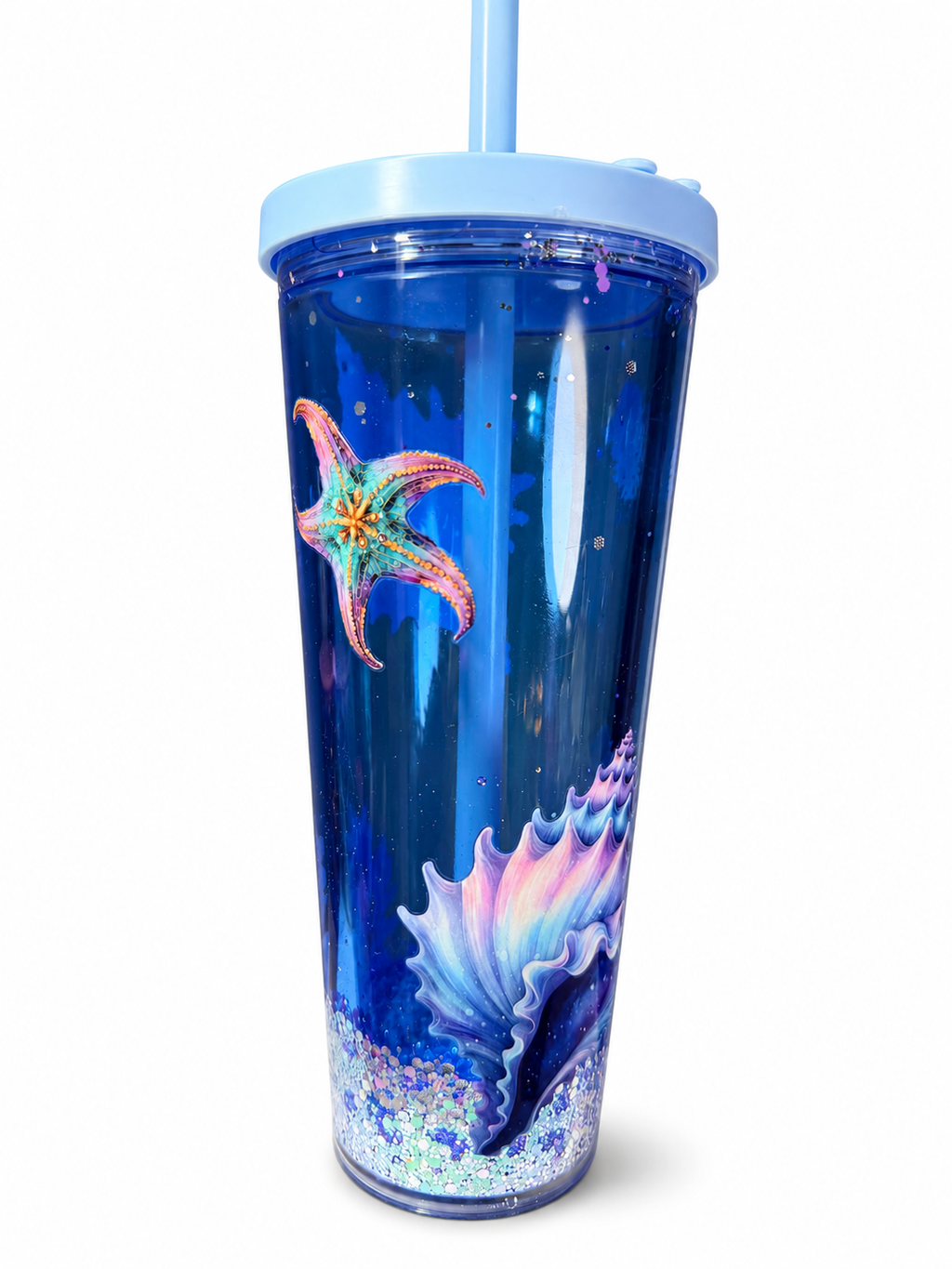 24oz Acrylic Tapered- Leak Proof Lid- Shells- Glitter-Fall