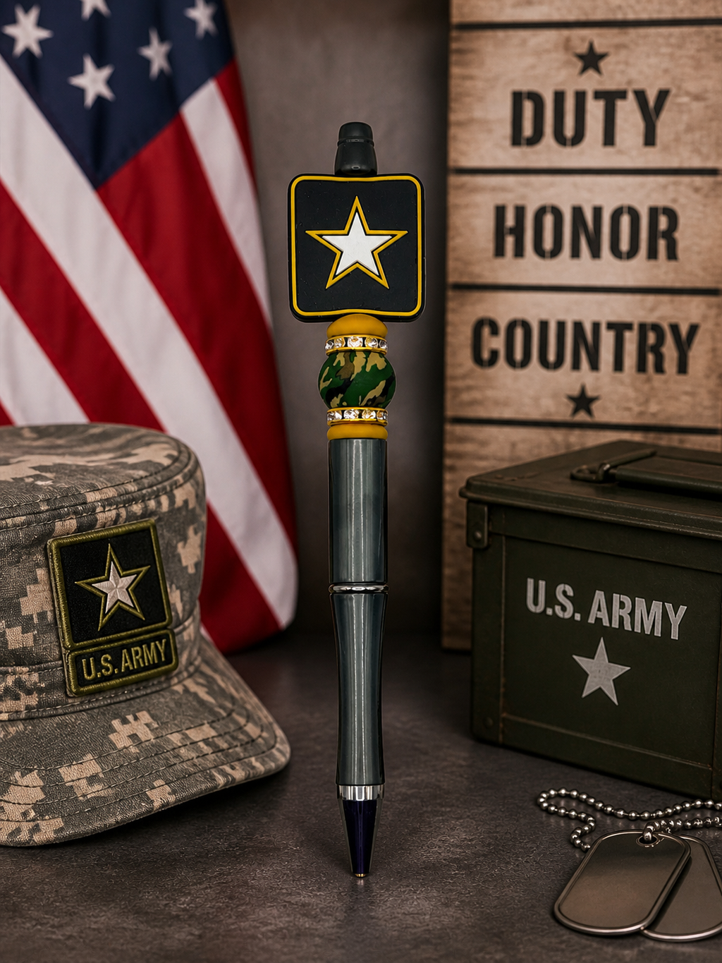 Army- Beaded Pen