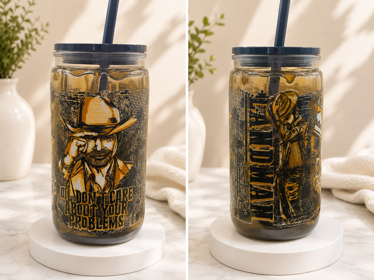 Land Man- Oil Drip-16 ounce Cup