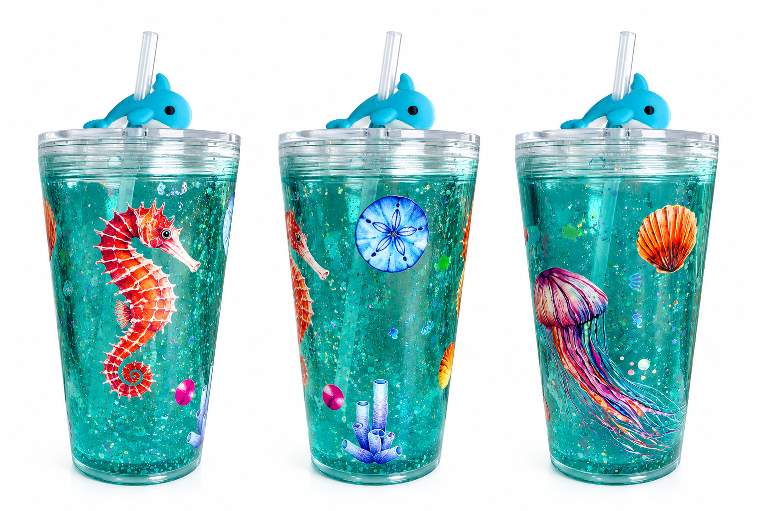 16oz Acrylic Tapered-Ocean Glow, Dual lava