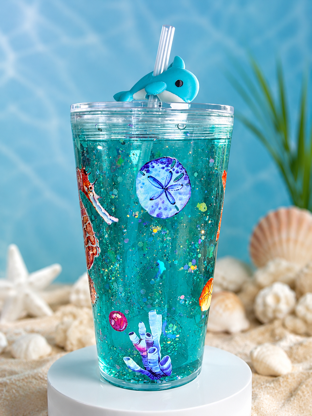16oz Acrylic Tapered-Ocean Glow, Dual lava