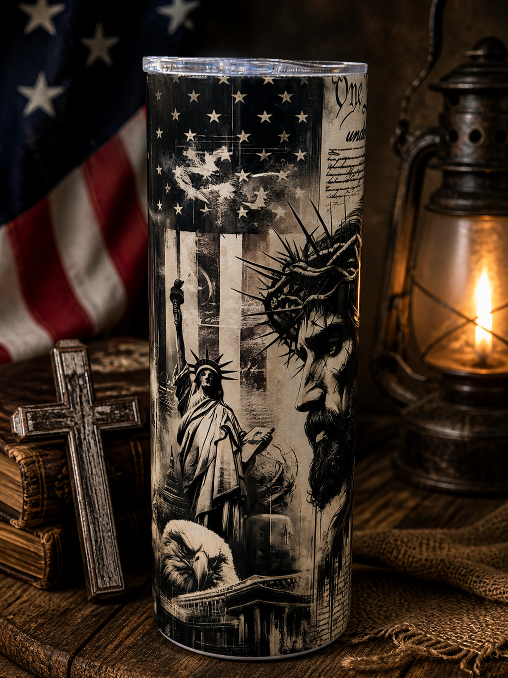 One Nation- 20 ounce stainless steel tumbler