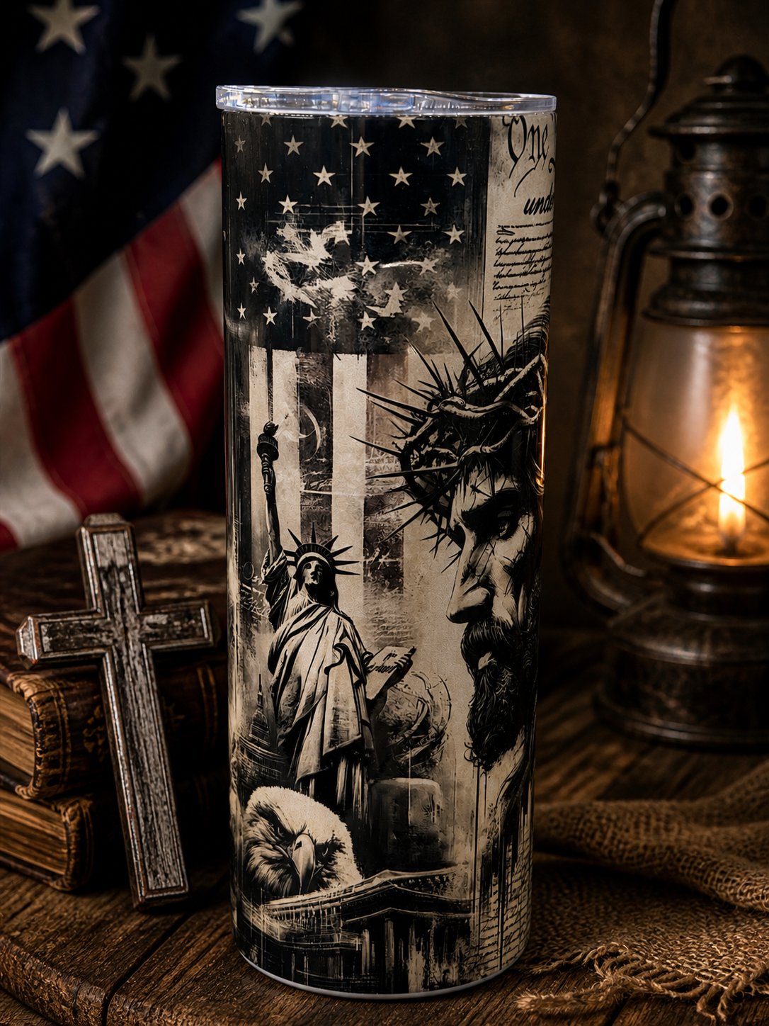 One Nation- 20 ounce stainless steel tumbler