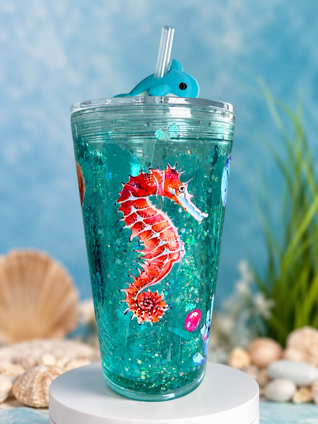 16oz Acrylic Tapered-Ocean Glow, Dual lava