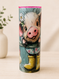 Pig in Rainboots- Stainless Steel Cup