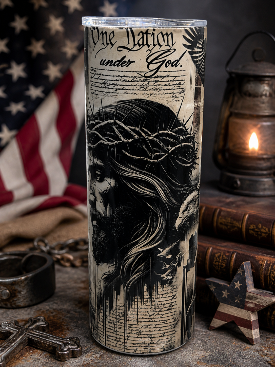 One Nation- 20 ounce stainless steel tumbler
