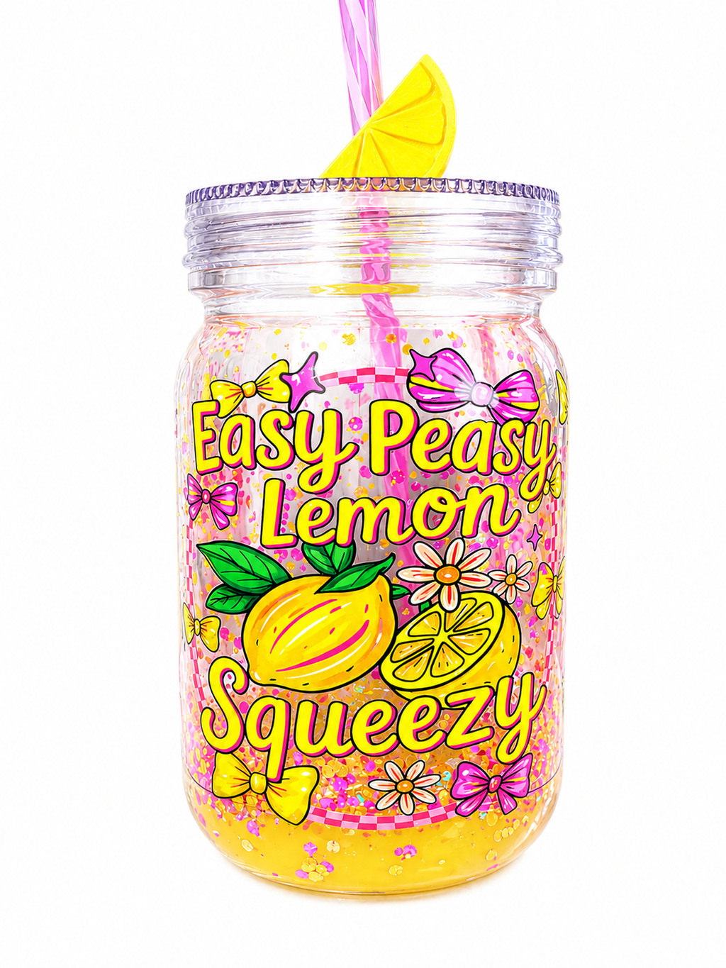 20oz Acrylic- Mason Jar- Lemons 🍋