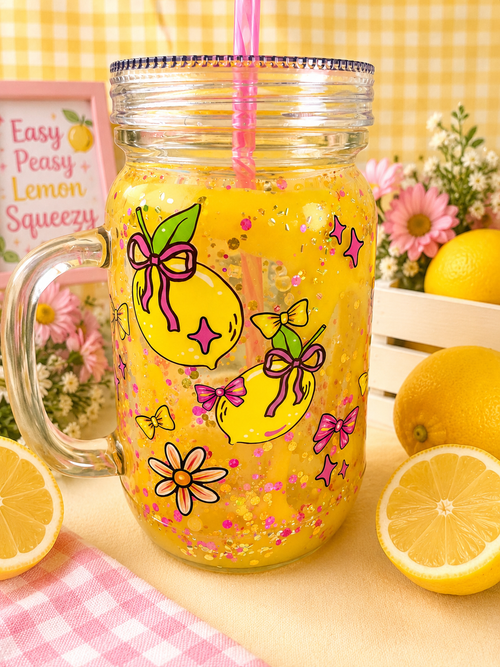 20oz Acrylic- Mason Jar- Lemons 🍋