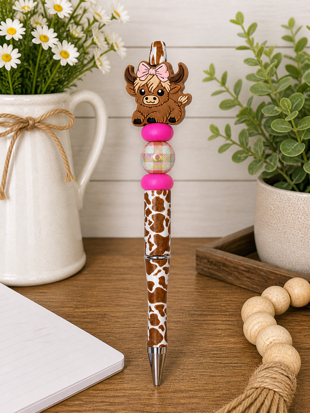 Cow with a Pink Bow- Pen