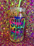 16 oz Acrylic Snow Globe Tumbler- Summer Vibes