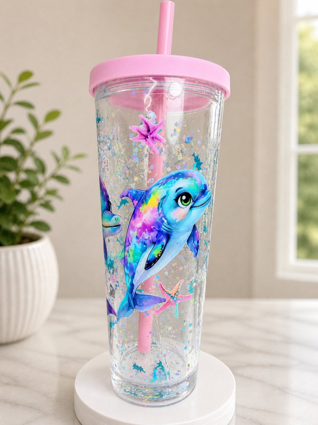 24 oz Tapered Lava Glitter Tumbler