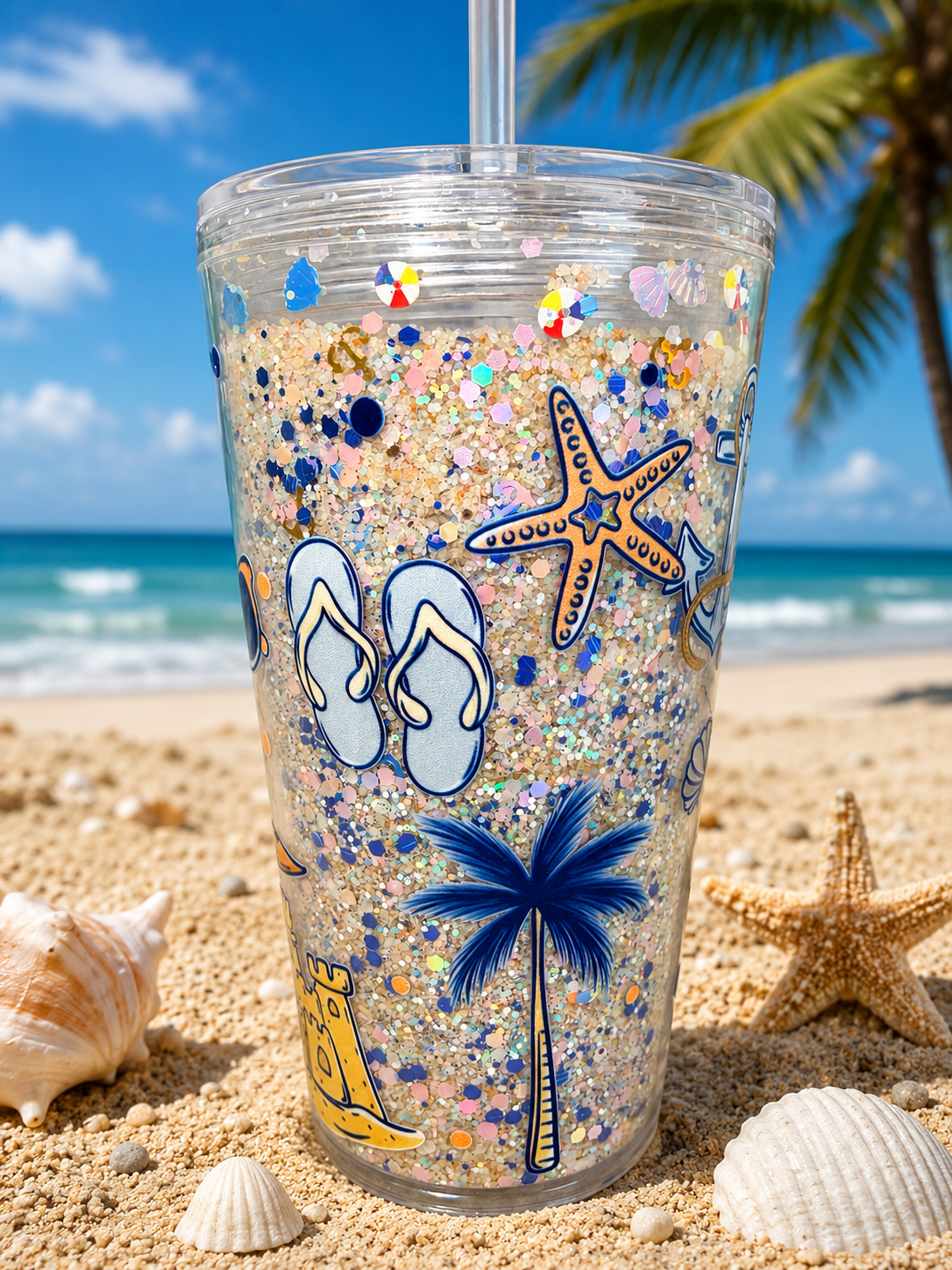 16oz Acrylic Beach Cup