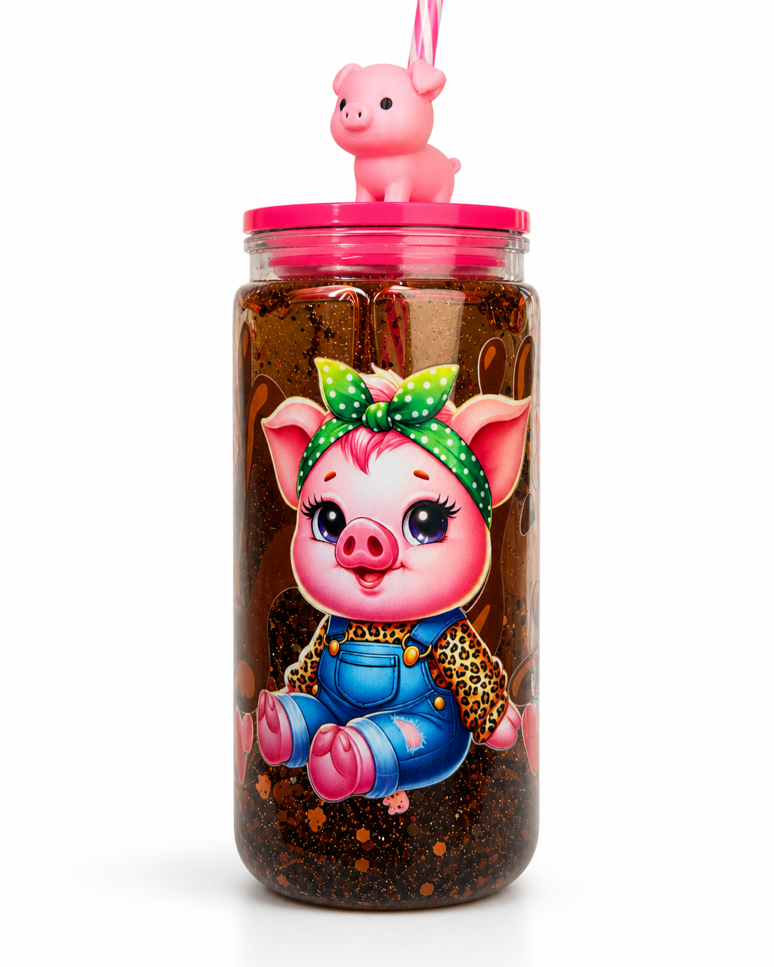 20 oz Little Piggies in the Mud Acrylic Snow Globe Tumbler
