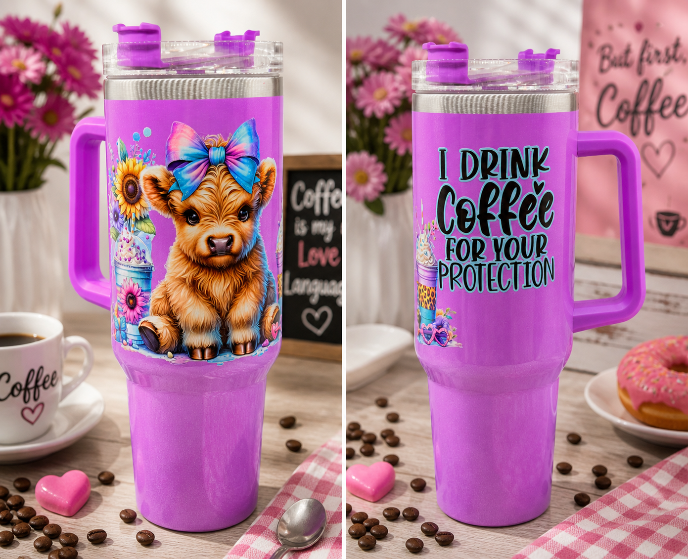 I Drink Coffee for Your Protection-Stainless Steel Cup