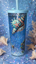 24oz Acrylic Tapered- Leak Proof Lid- Shells- Glitter-Fall