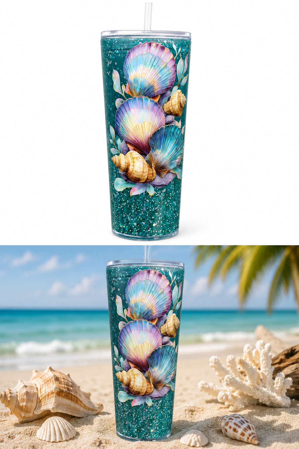 24 oz Acrylic Tapered Cup- Shells