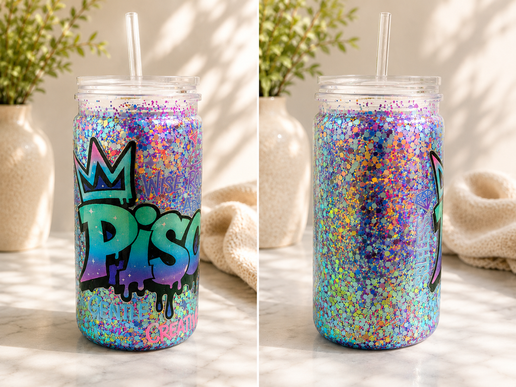 Pisces- Glitter- 16 Ounce Cup