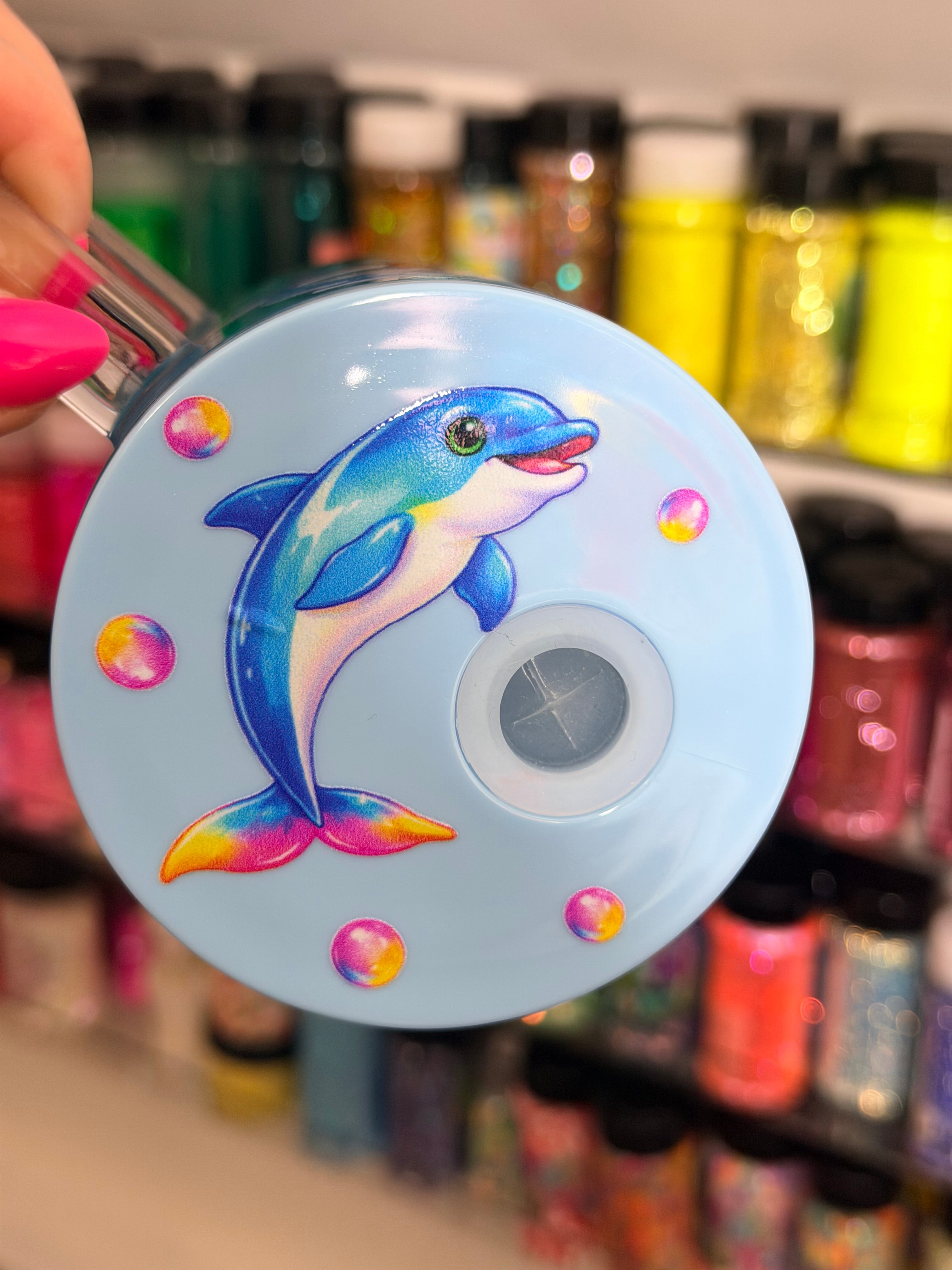 17 oz Acrylic Coffee Mug- Dolphin & Turtles