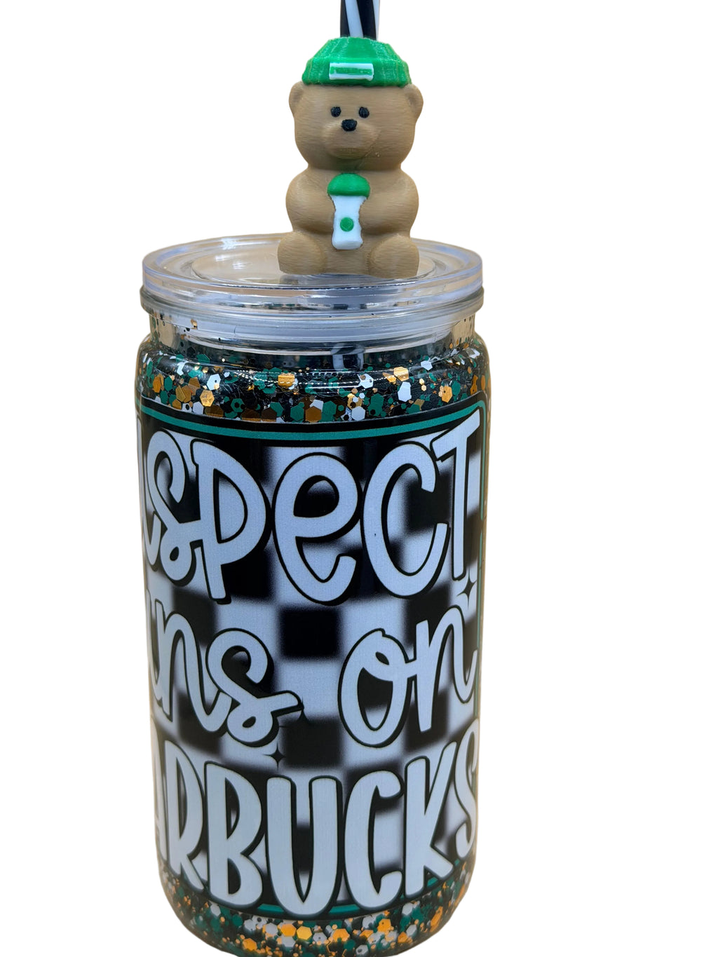 Coffee Lovers- 16 ounce Glitter Snow Globe Cup