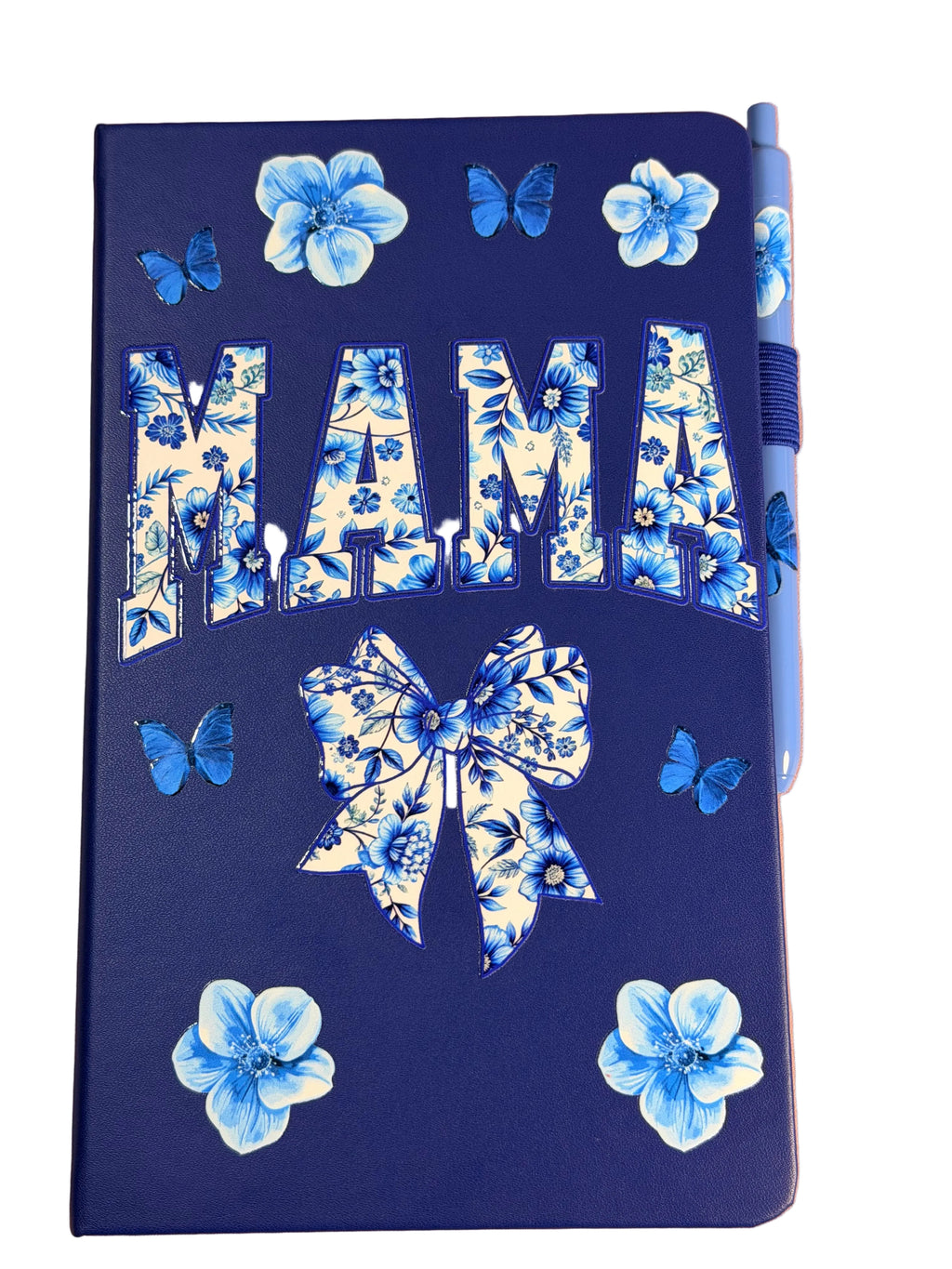 A5 Notebook with Matching Pen - Navy Blue, Mama Decal