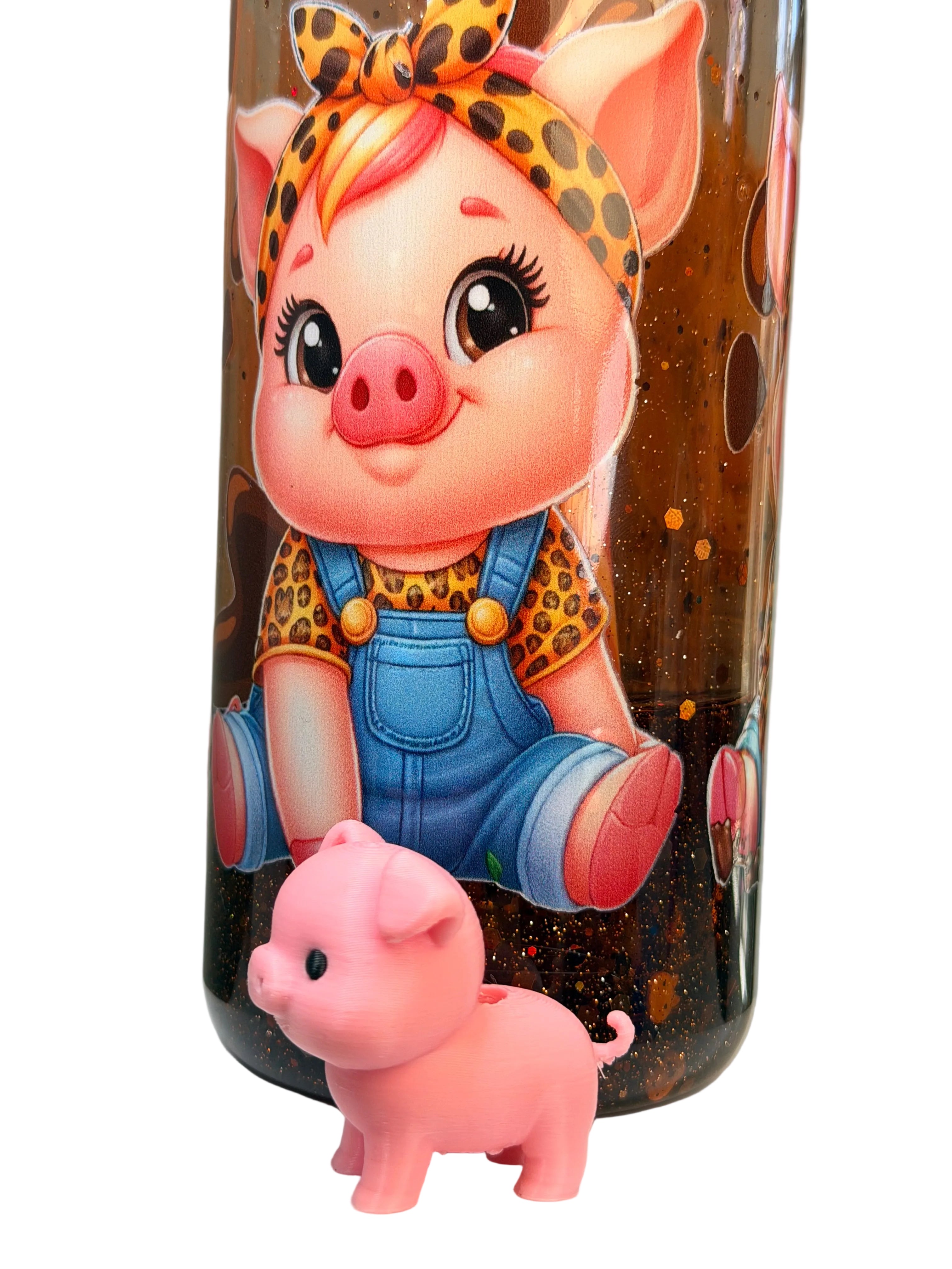 20 oz Little Piggies in the Mud Acrylic Snow Globe Tumbler