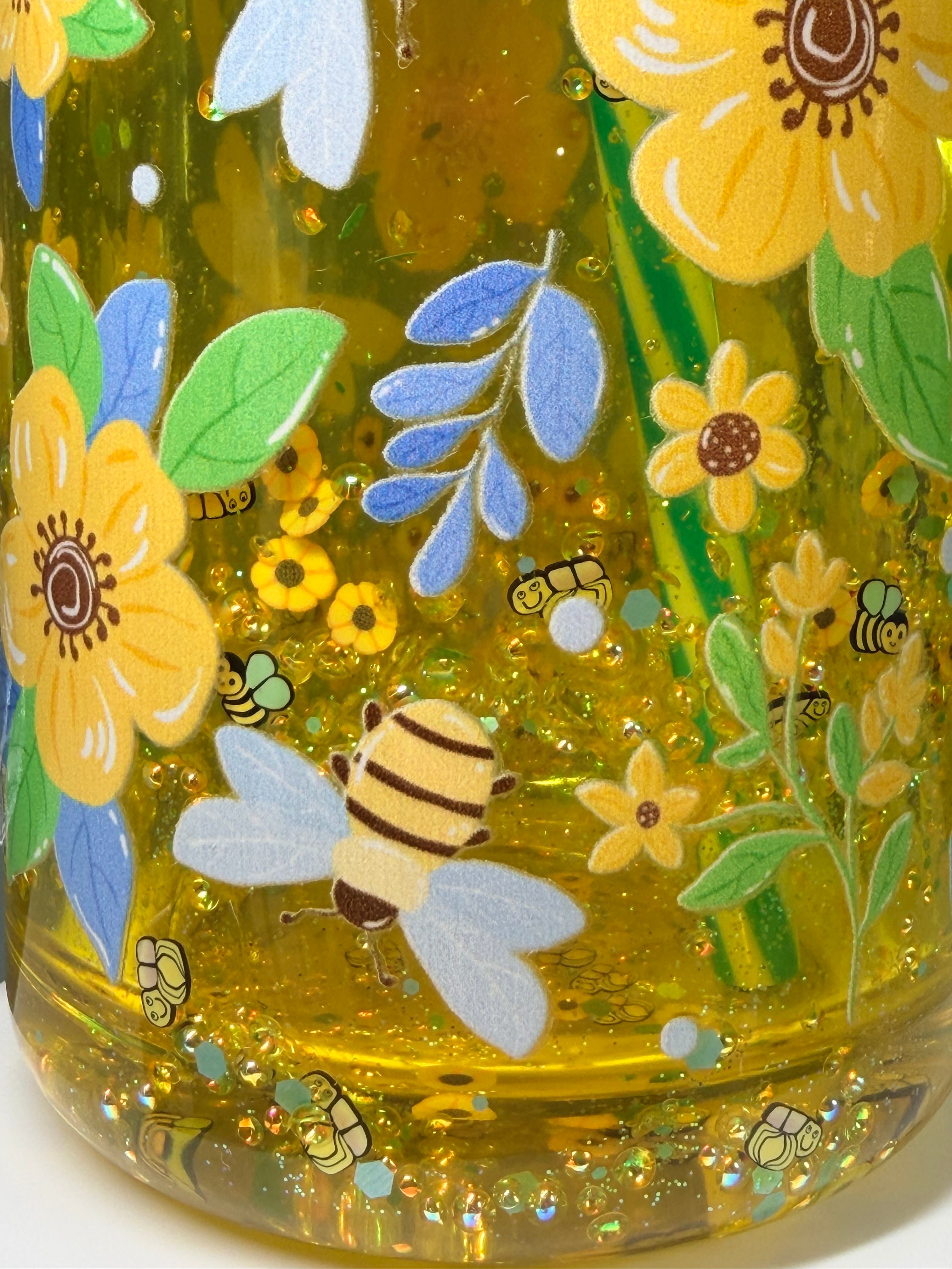 17oz Acrylic Coffee Mug- Bees & Flowers