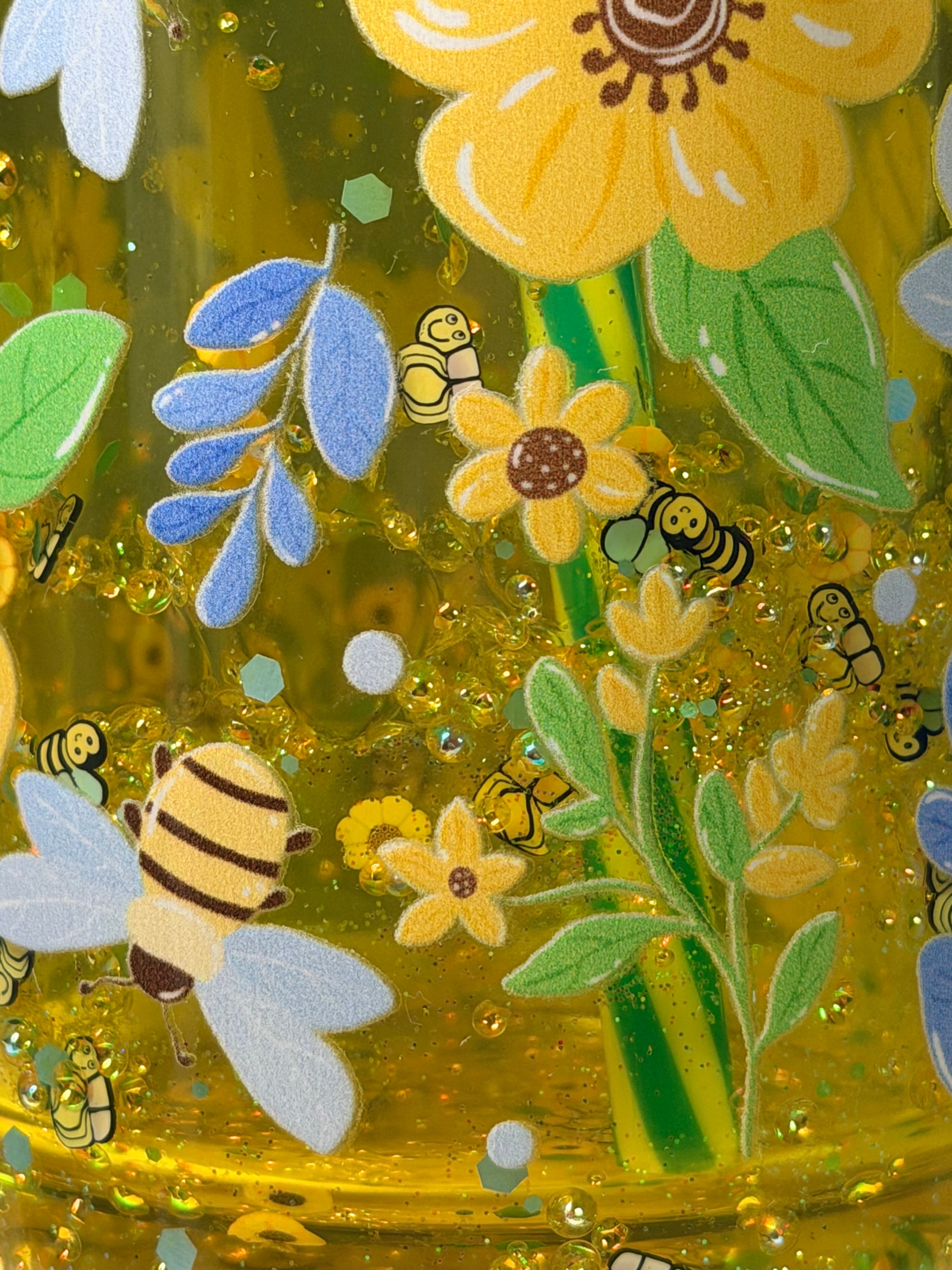 17oz Acrylic Coffee Mug- Bees & Flowers