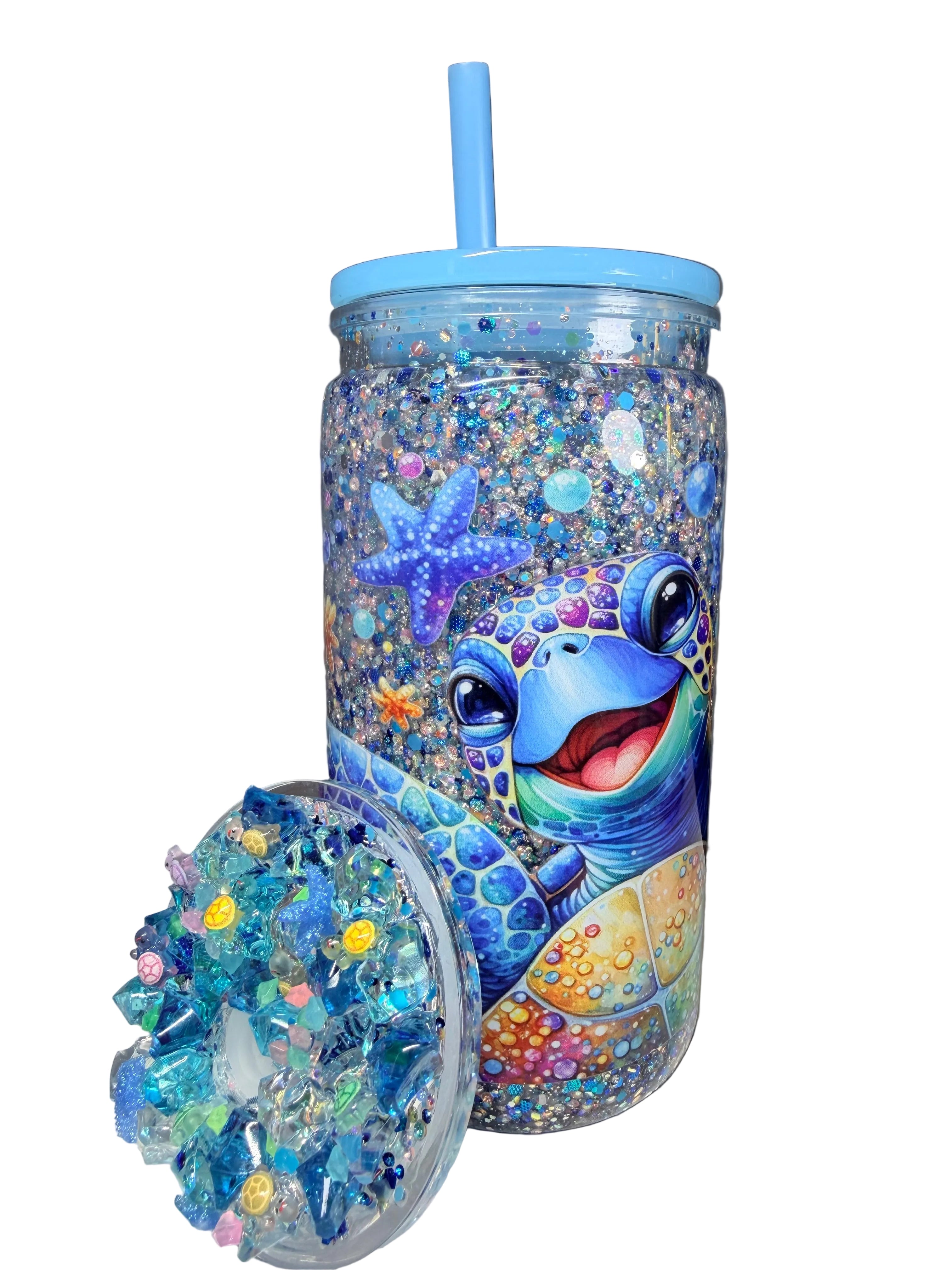 16 ounce Acrylic Tumbler- Glow Turtle