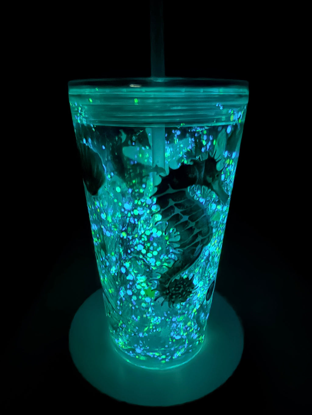 16oz Acrylic Tapered-Ocean Glow, Dual lava
