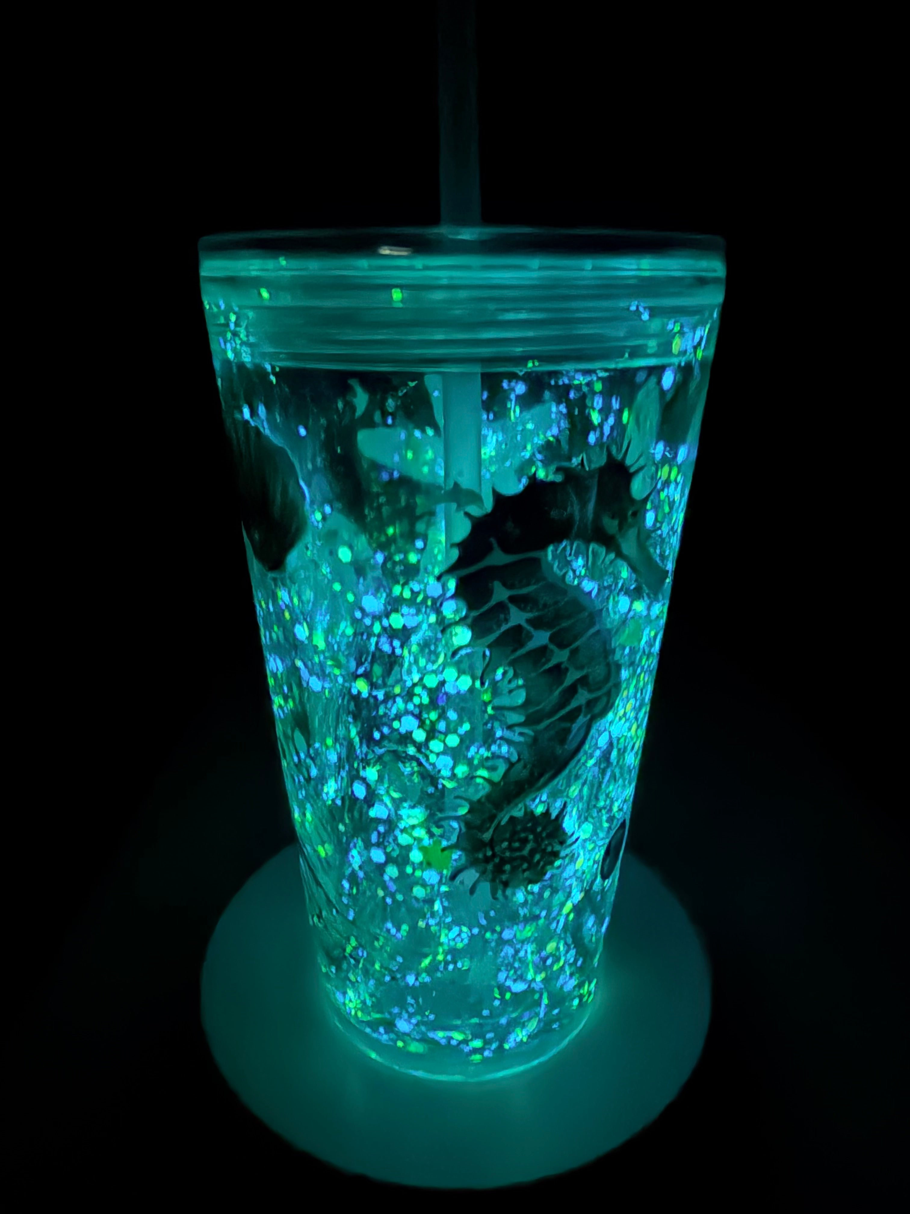 16oz Acrylic Tapered-Ocean Glow, Dual lava