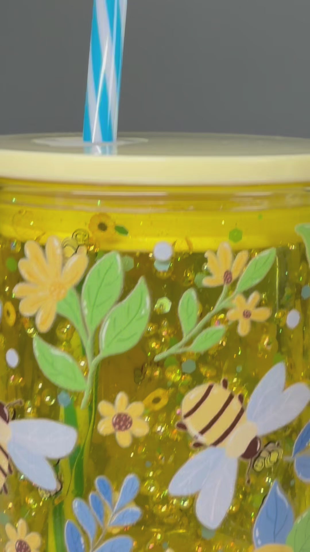 17oz Acrylic Coffee Mug- Bees & Flowers