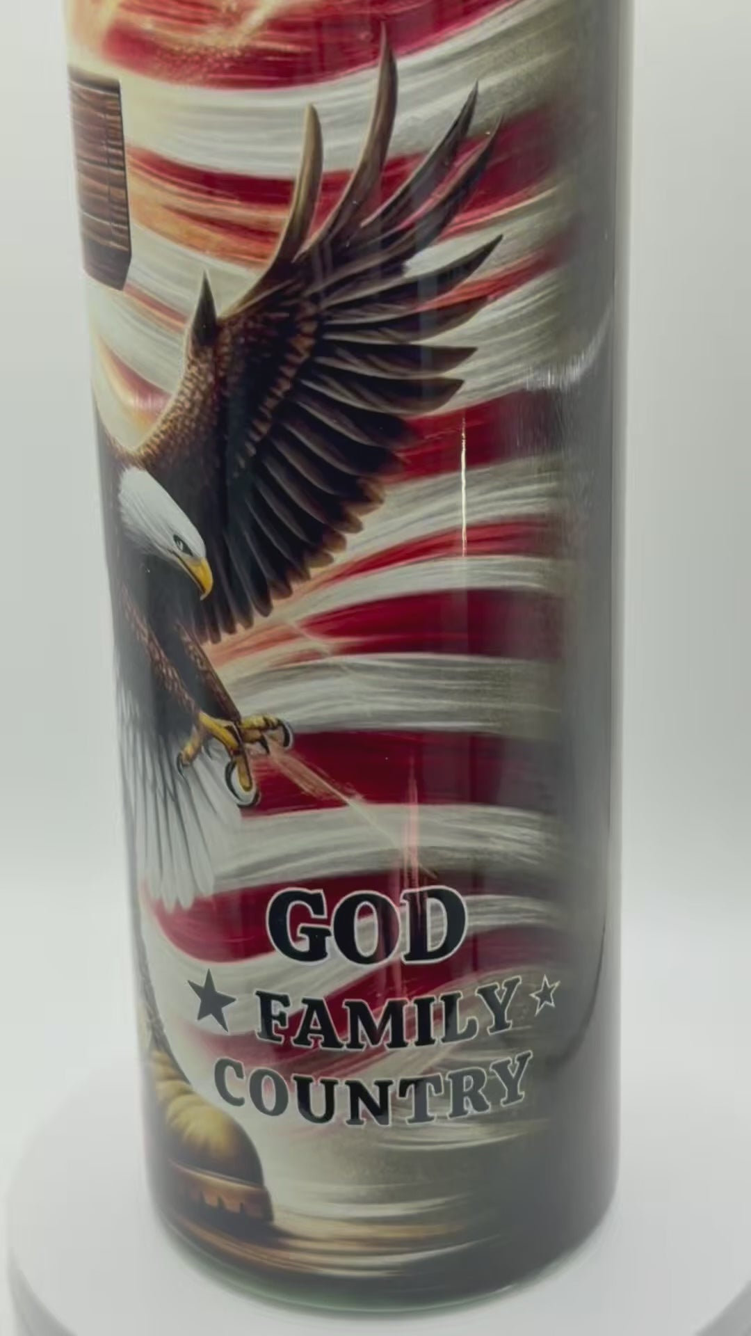 God, Family & Country- Stainless Steel Cup