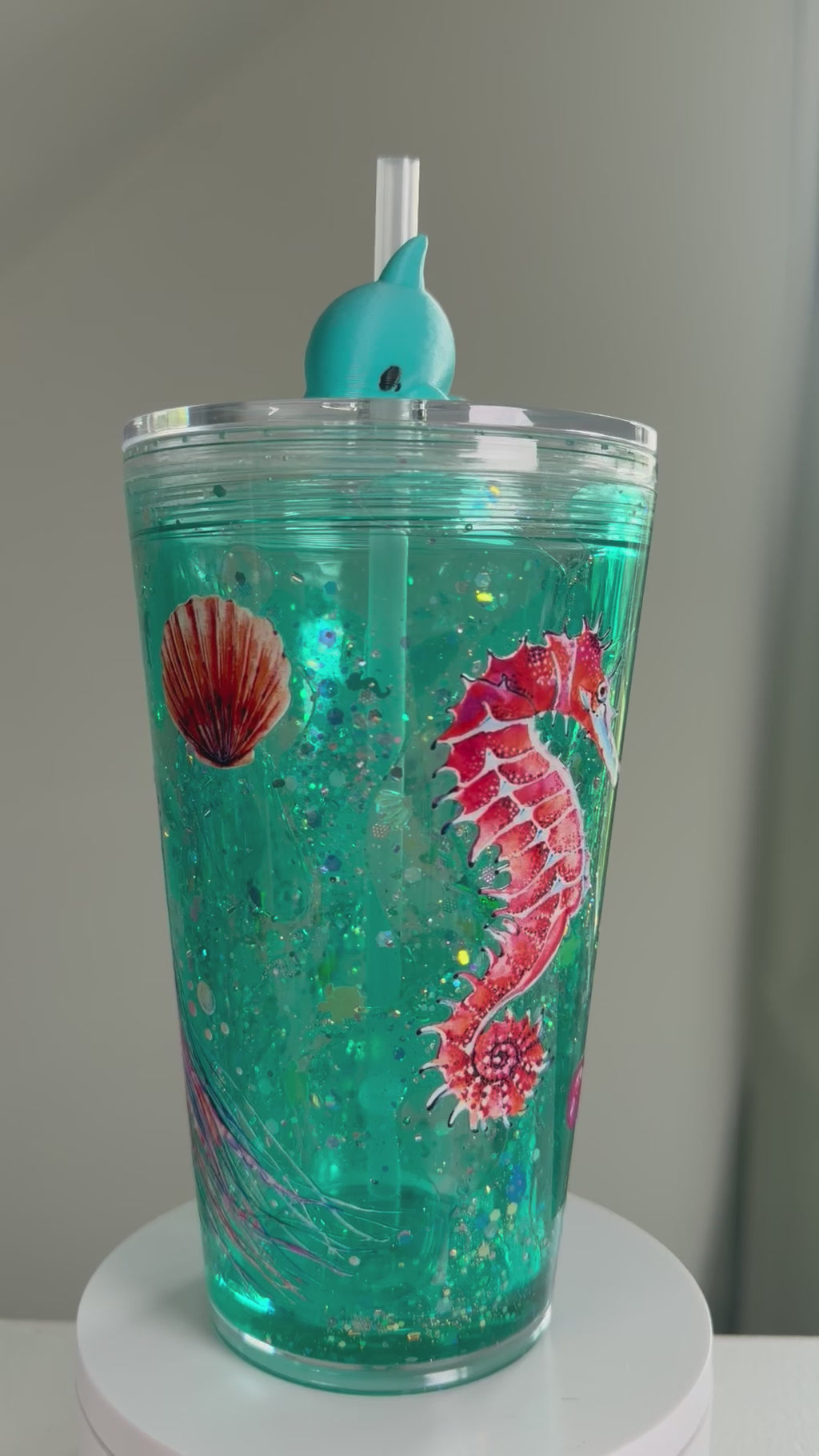 16oz Acrylic Tapered-Ocean Glow, Dual lava